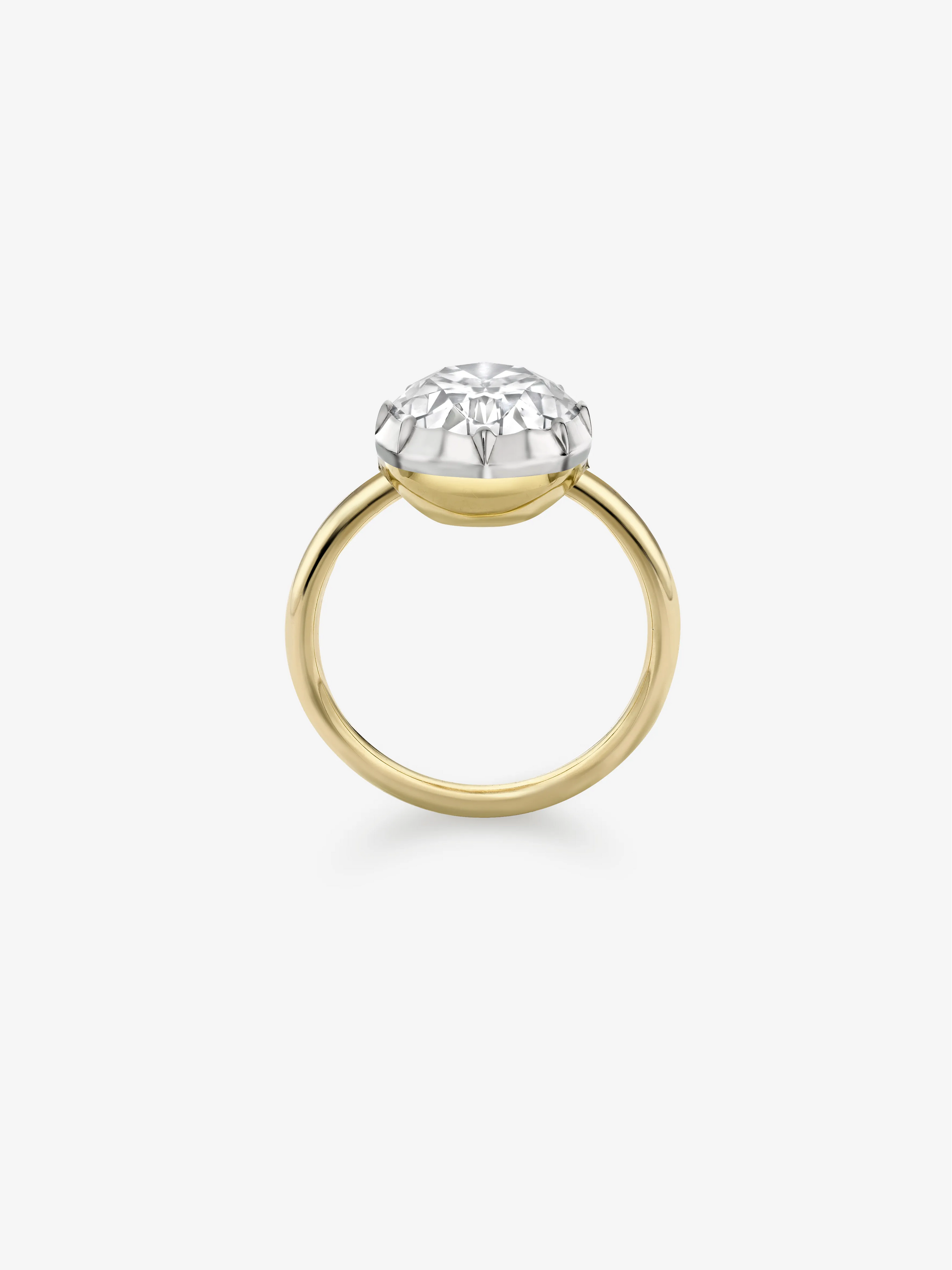 6.06ct Oval Diamond Button Back Ring View 4