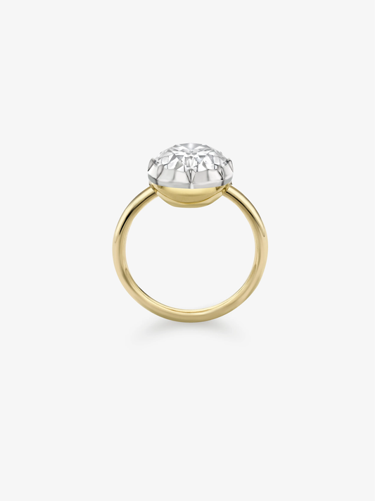 6.06ct Oval Diamond Button Back Ring View 4