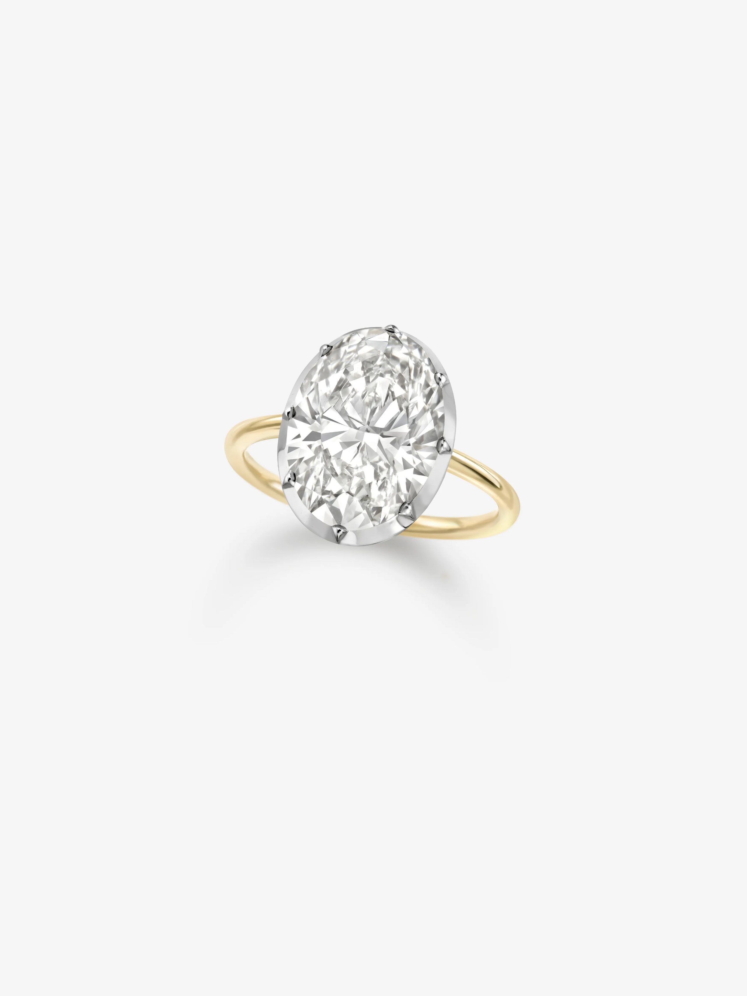 6.06ct Oval Diamond Button Back Ring View 2