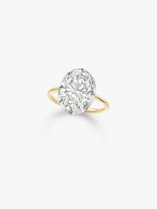 6.06ct Oval Diamond Button Back Ring View 2