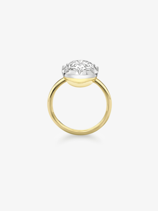8.08ct Oval Diamond & White Gold Button Back Ring View 3