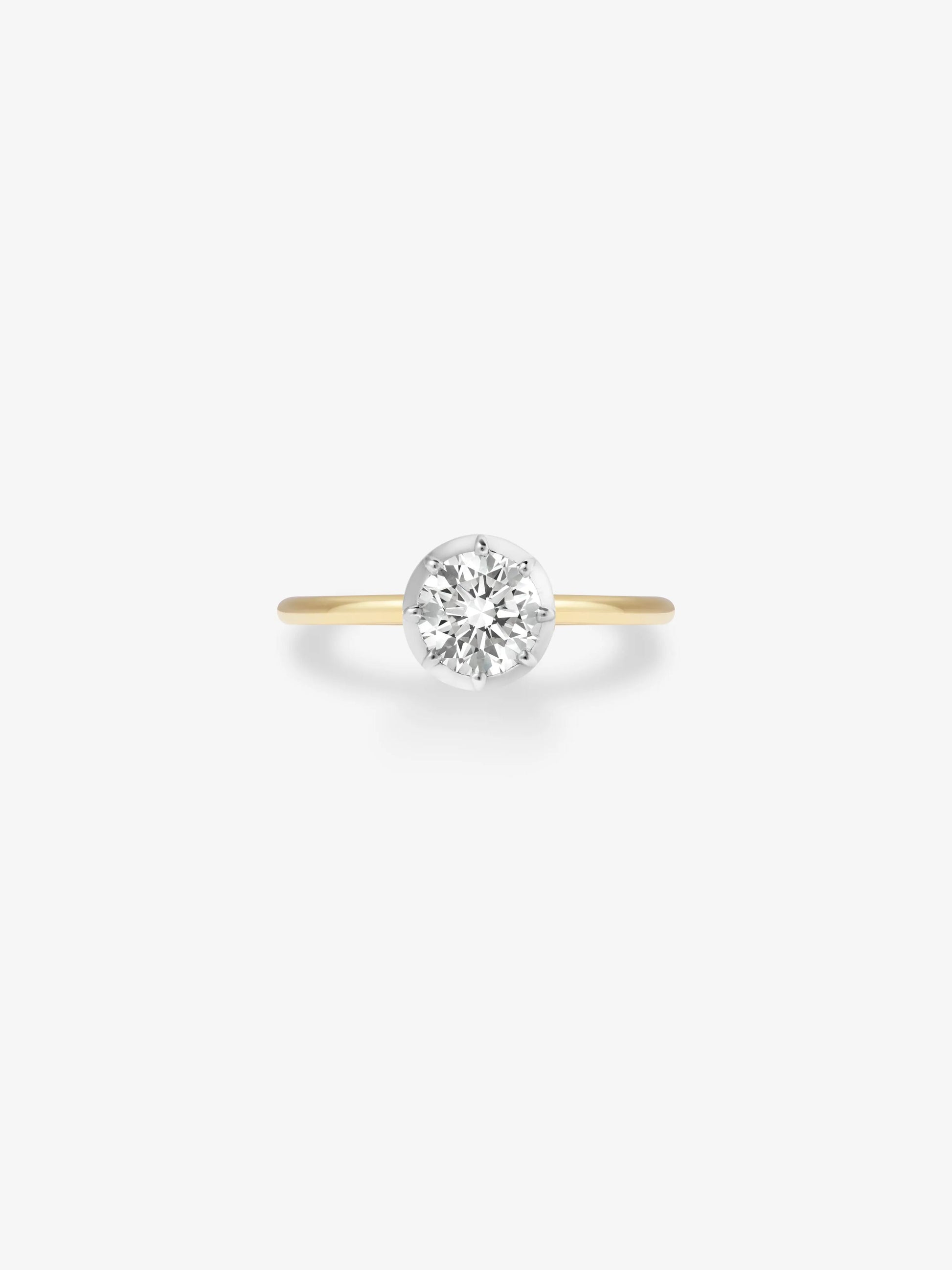 1ct Diamond & White Gold Button Back Ring View 1
