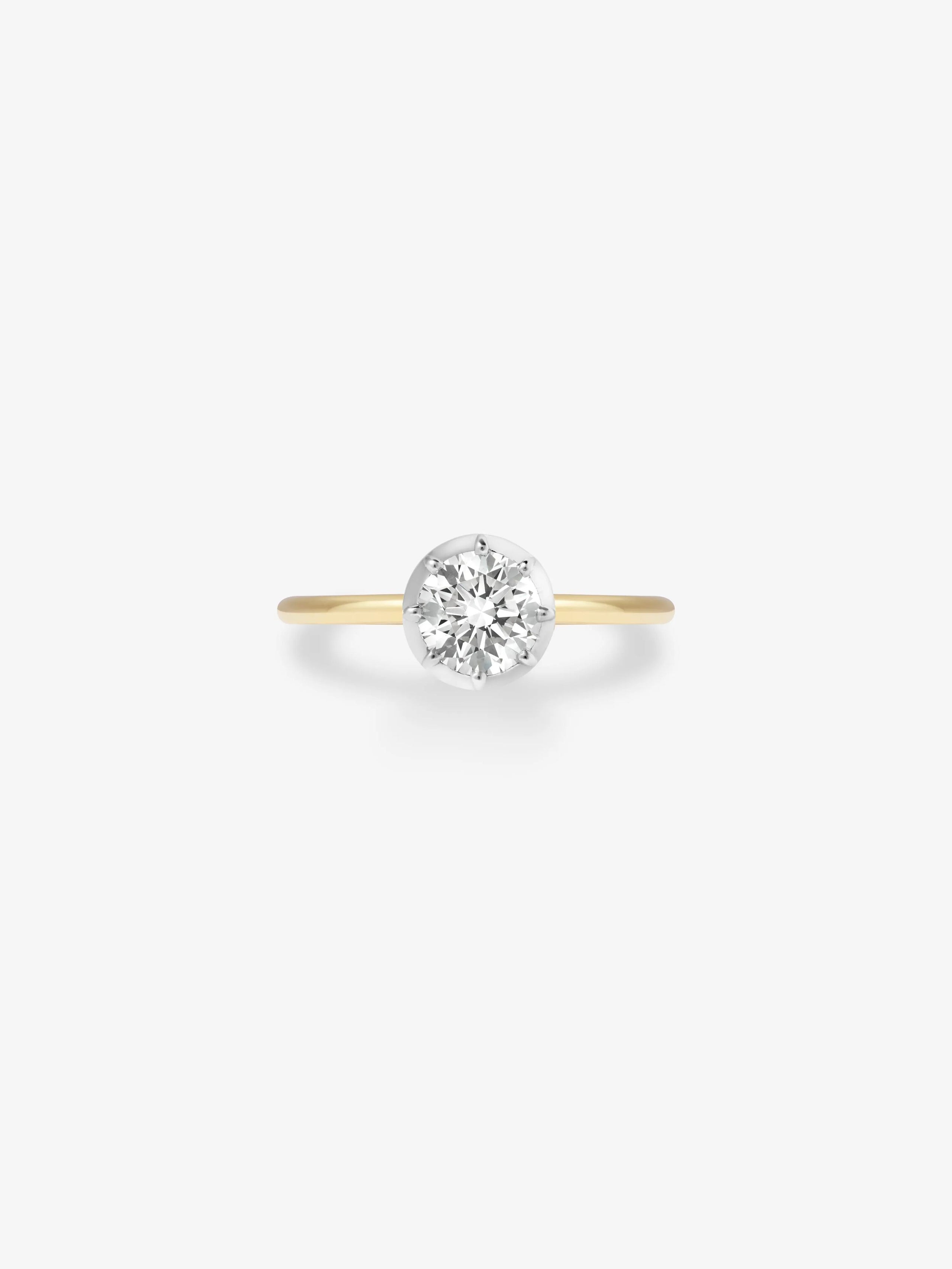 1ct Diamond & White Gold Button Back Ring View 1