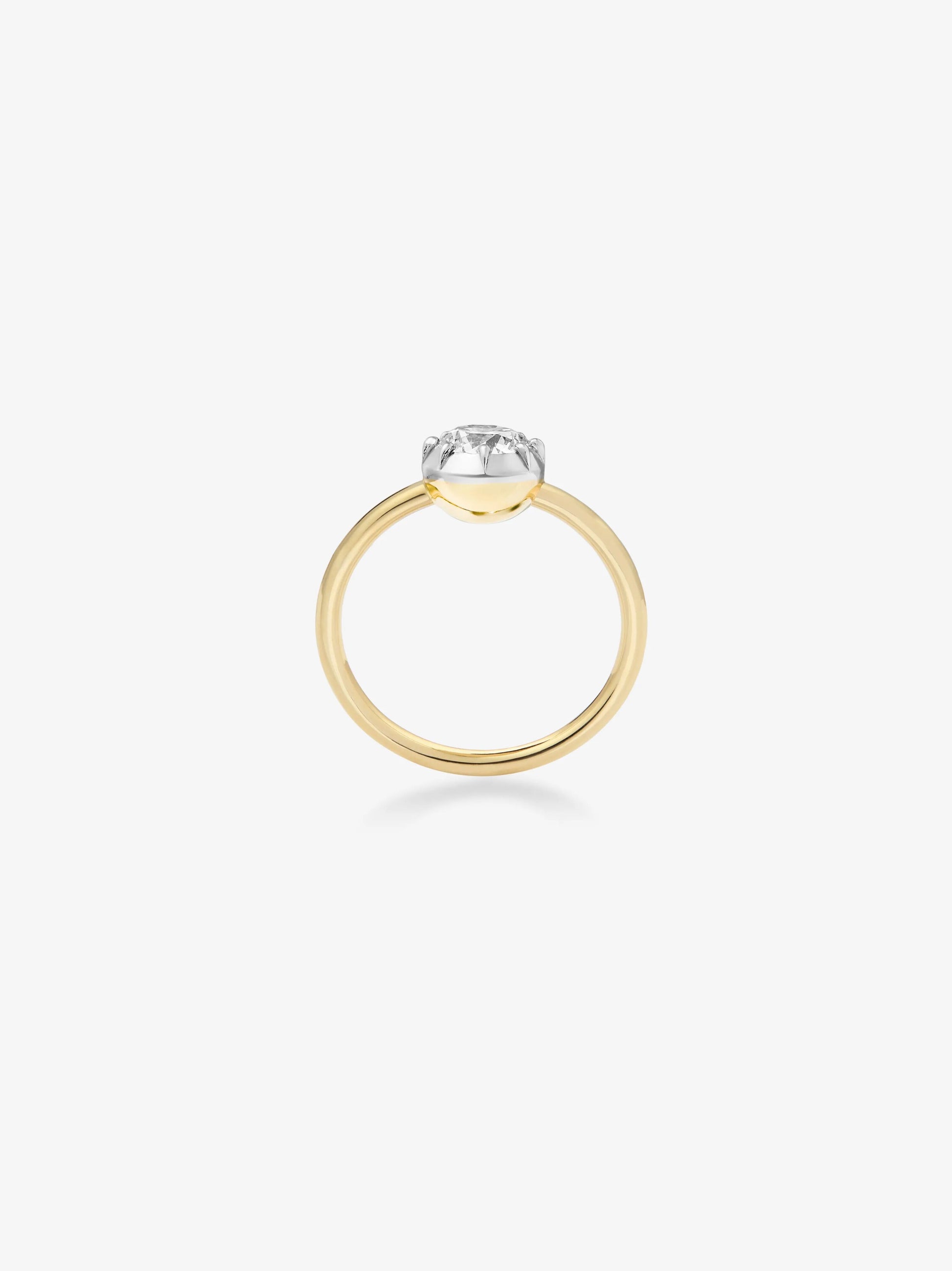 1ct Diamond & White Gold Button Back Ring View 3