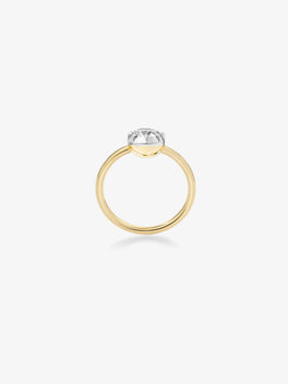 1ct Diamond & White Gold Button Back Ring