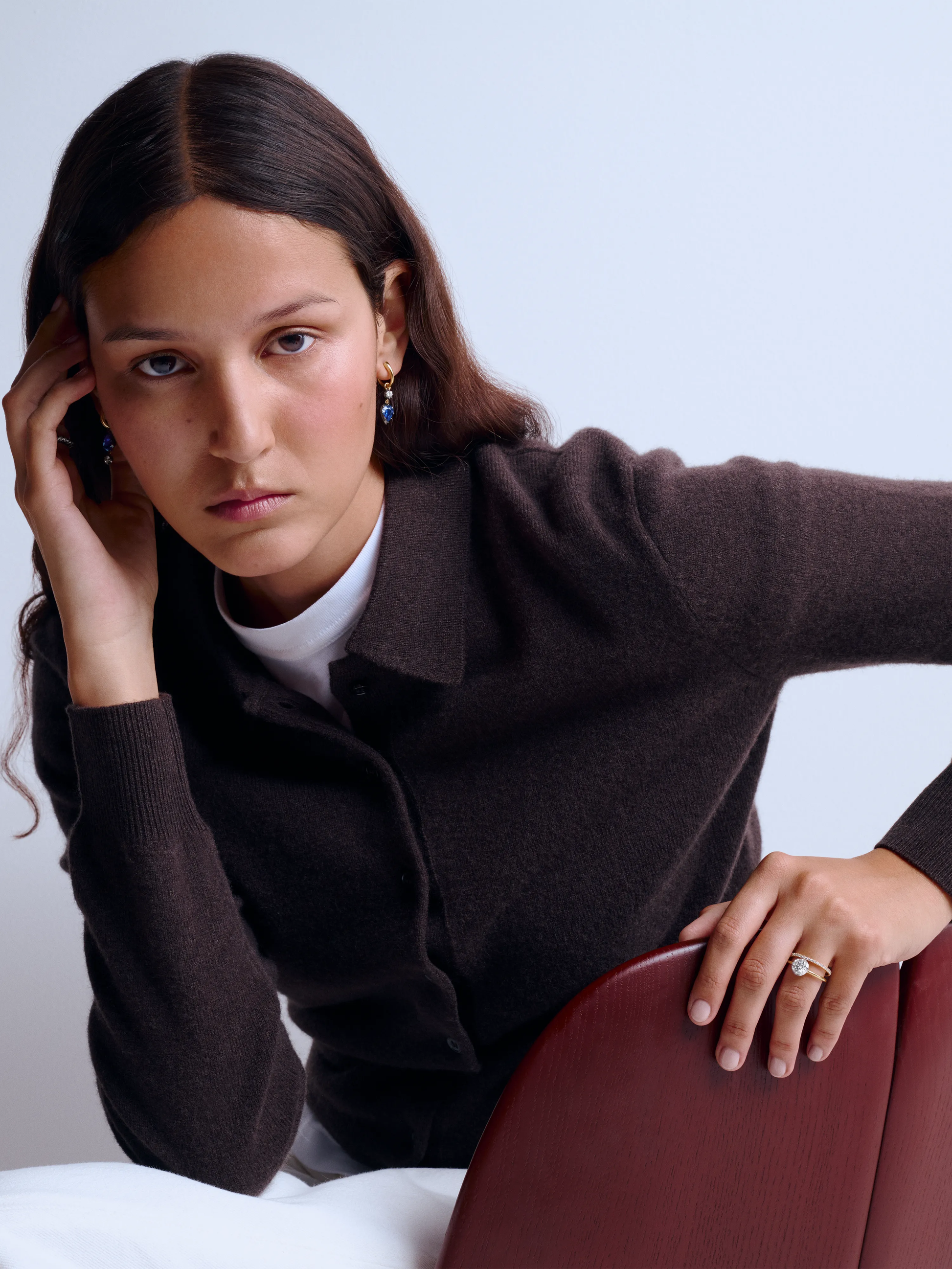 1ct Diamond & White Gold Button Back Ring View 3