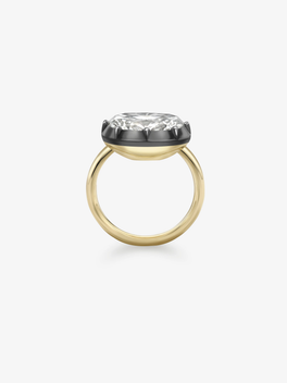 5.01ct East-West Oval Diamond Button Back Ring