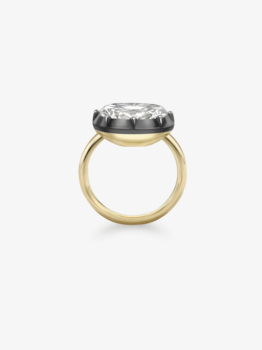 5.01ct East-West Oval Diamond Button Back Ring View 3