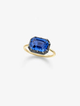 2.05ct Emerald Cut Sapphire Button Back Ring