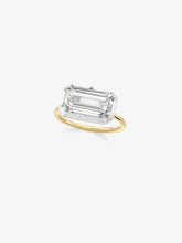 5.27ct East-West Emerald-Cut Diamond Button Back Ring