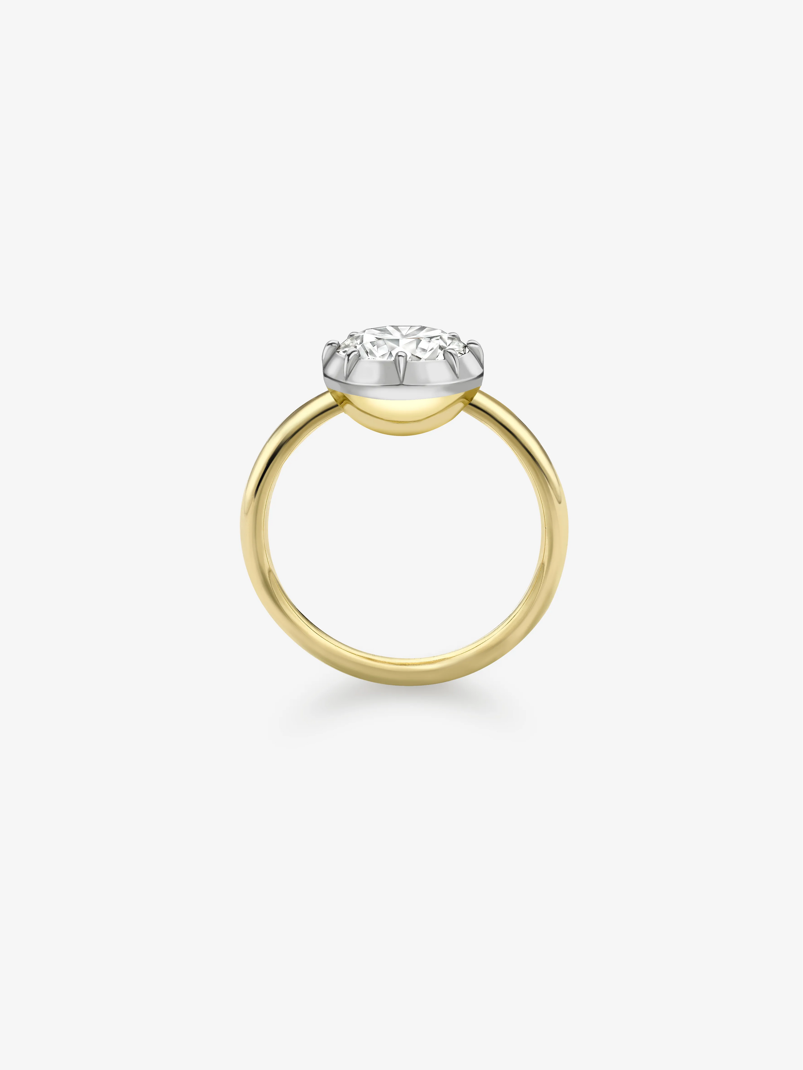 2.19ct Diamond & White Gold Button Back Ring View 3