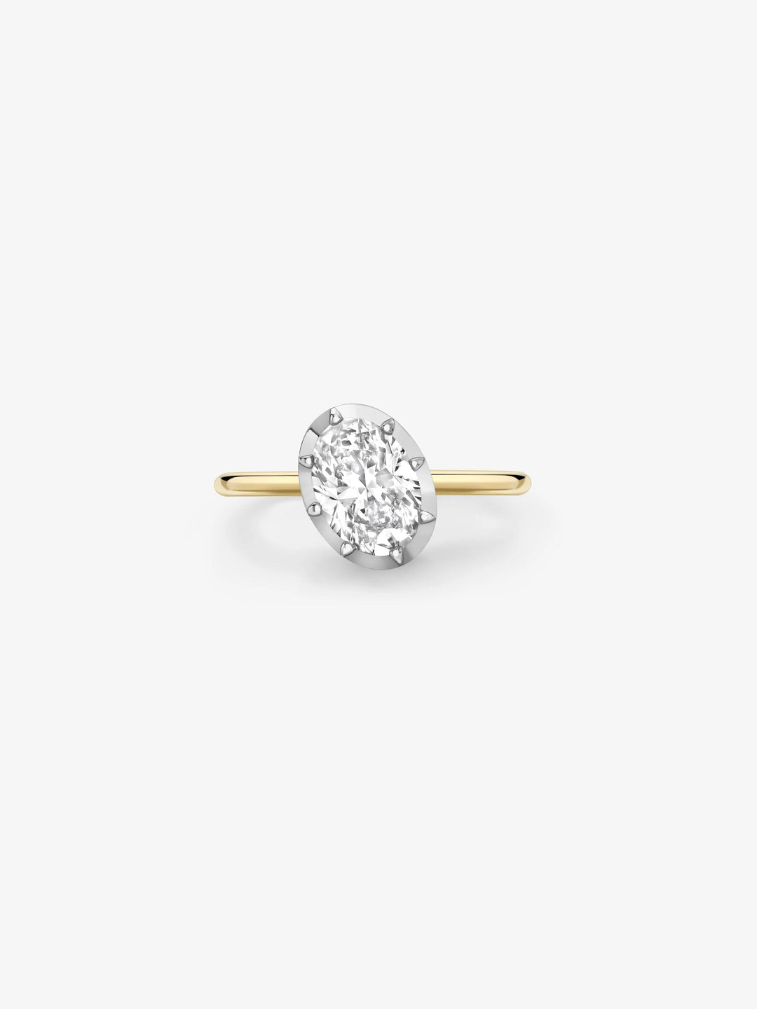 1.51ct Tilted Oval Diamond Button Back Ring  View 1