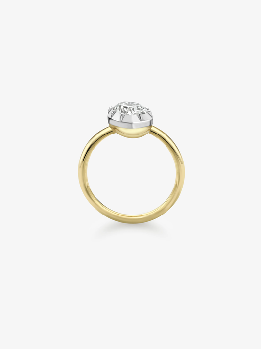 1.51ct Tilted Oval Diamond Button Back Ring View 4