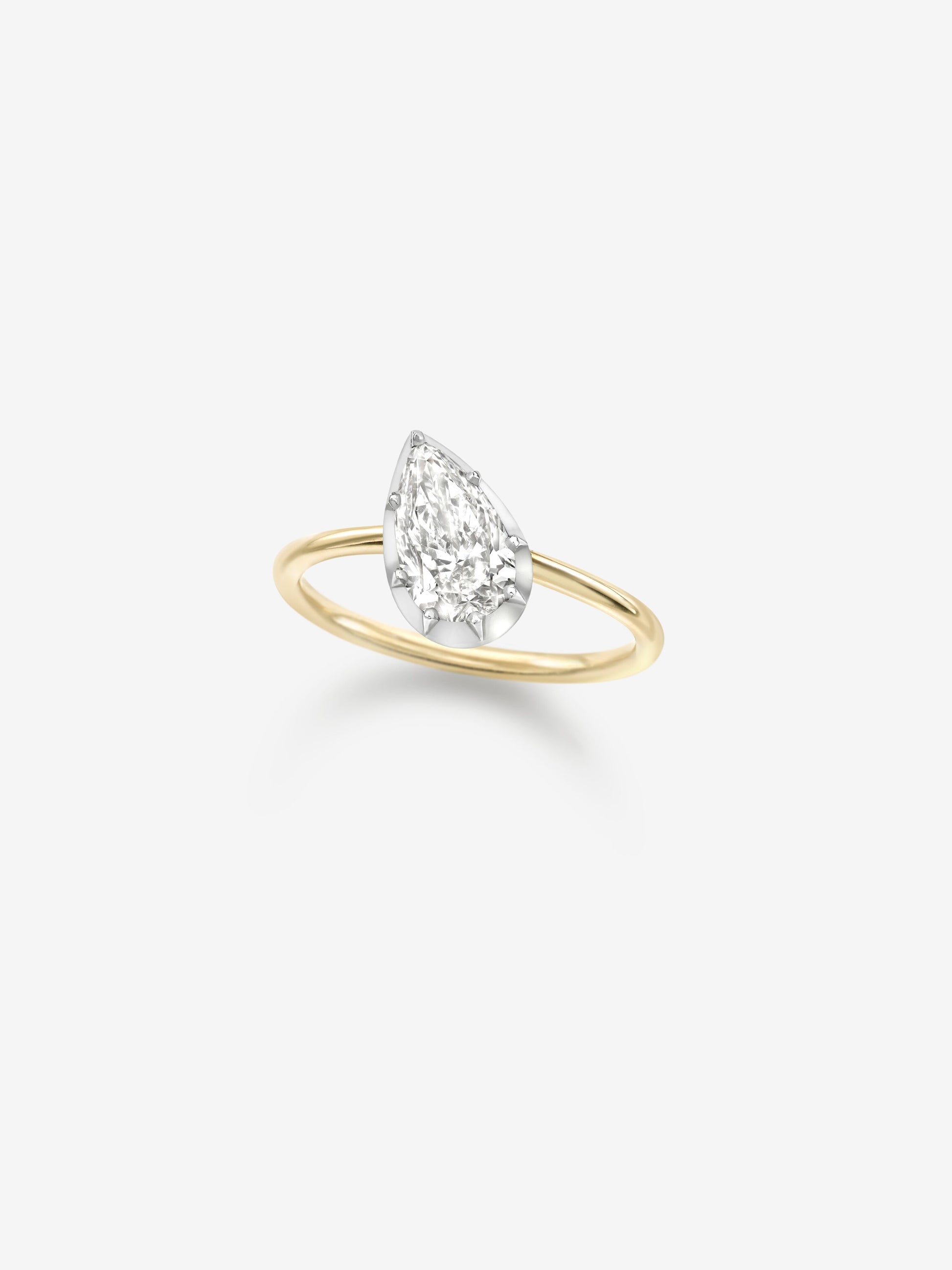 1.21ct Tilted Pear Diamond Button Back Ring View 2