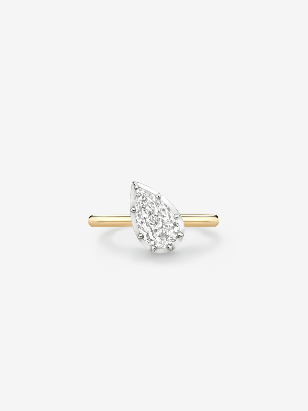 1.21ct Tilted Pear Diamond Button Back Ring  View 1