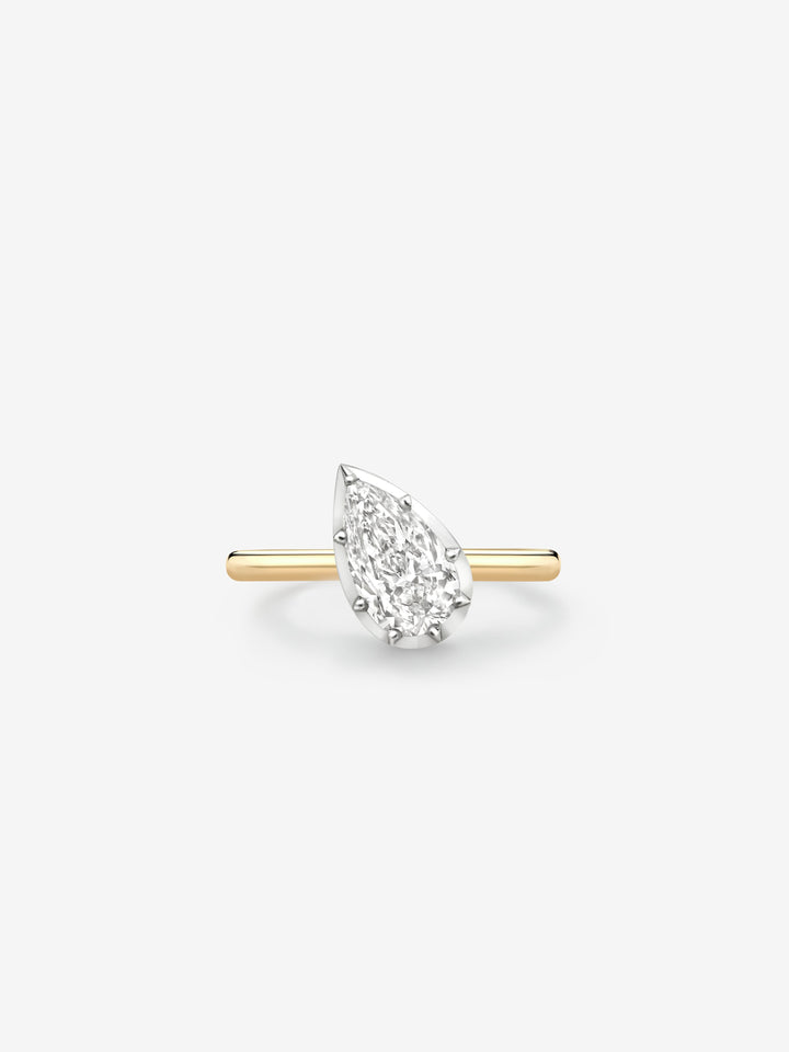 Jessica McCormack 1.21ct tilted pear-shaped diamond Button Back ring.