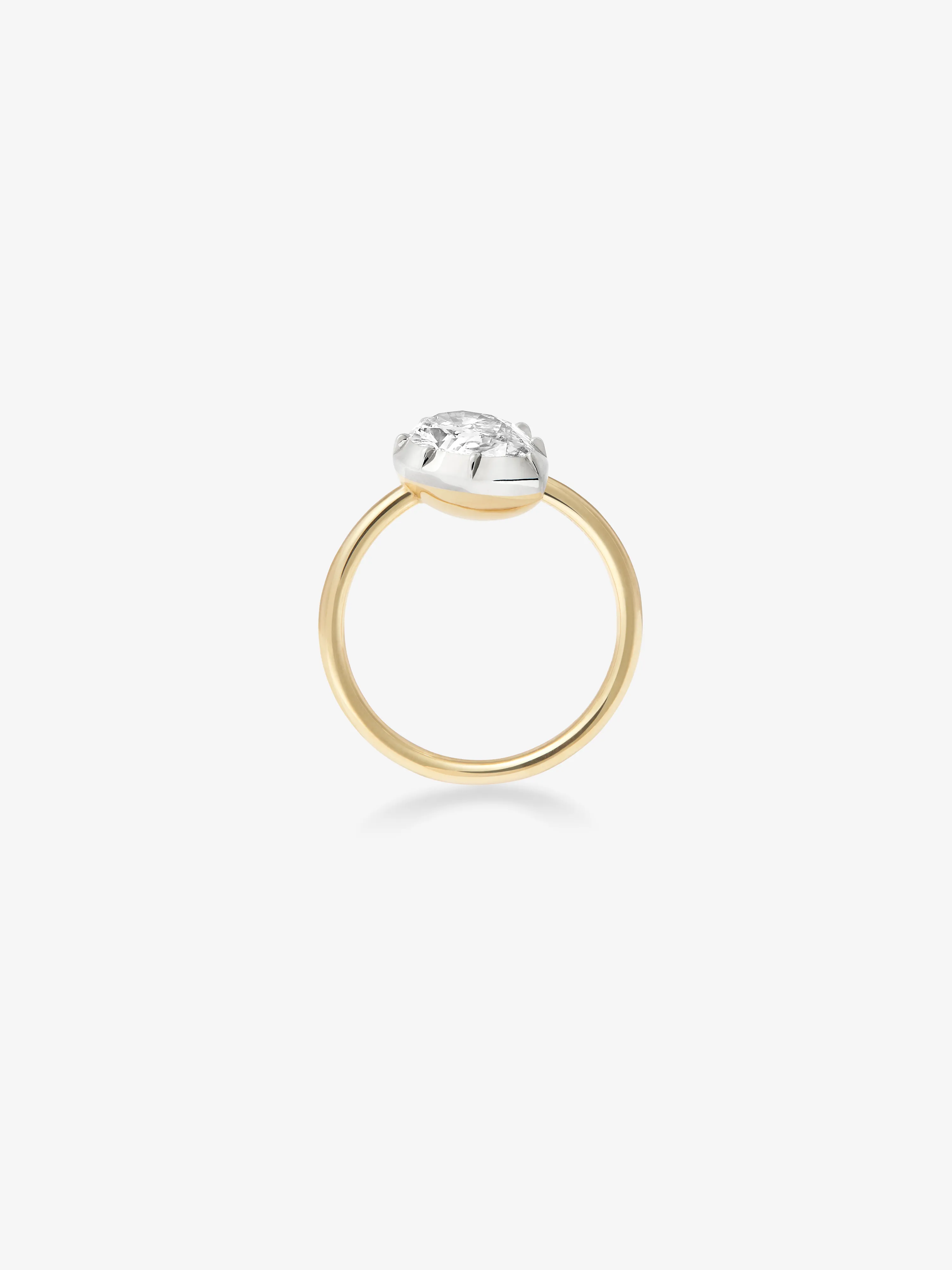 1.50ct Tilted Pear Diamond Button Back Ring View 4