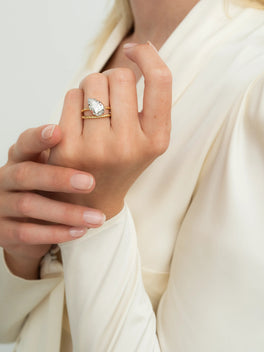 2.02ct Titled Pear Diamond Button Back Ring