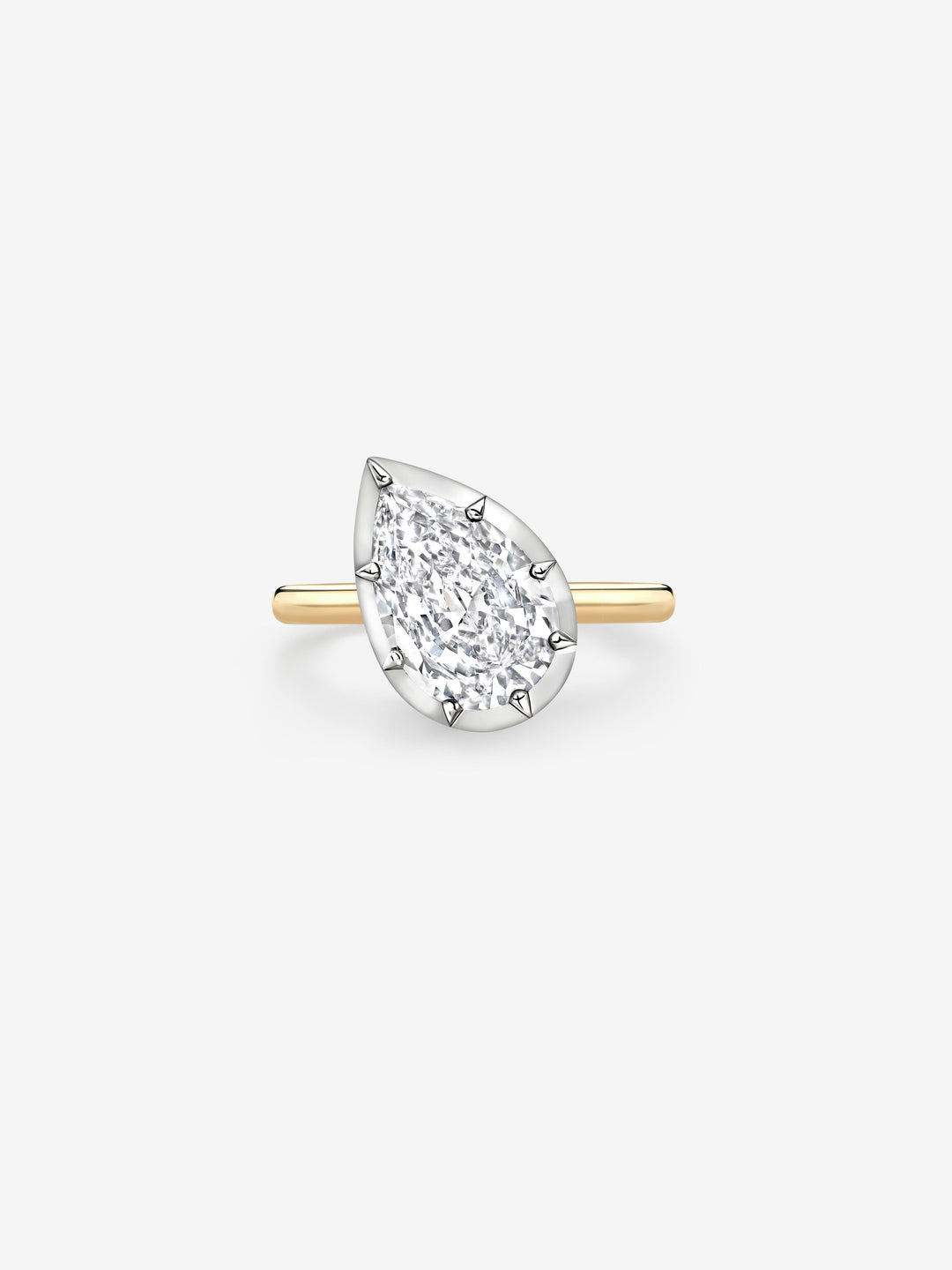 2.02ct Titled Pear Diamond Button Back Ring  View 1