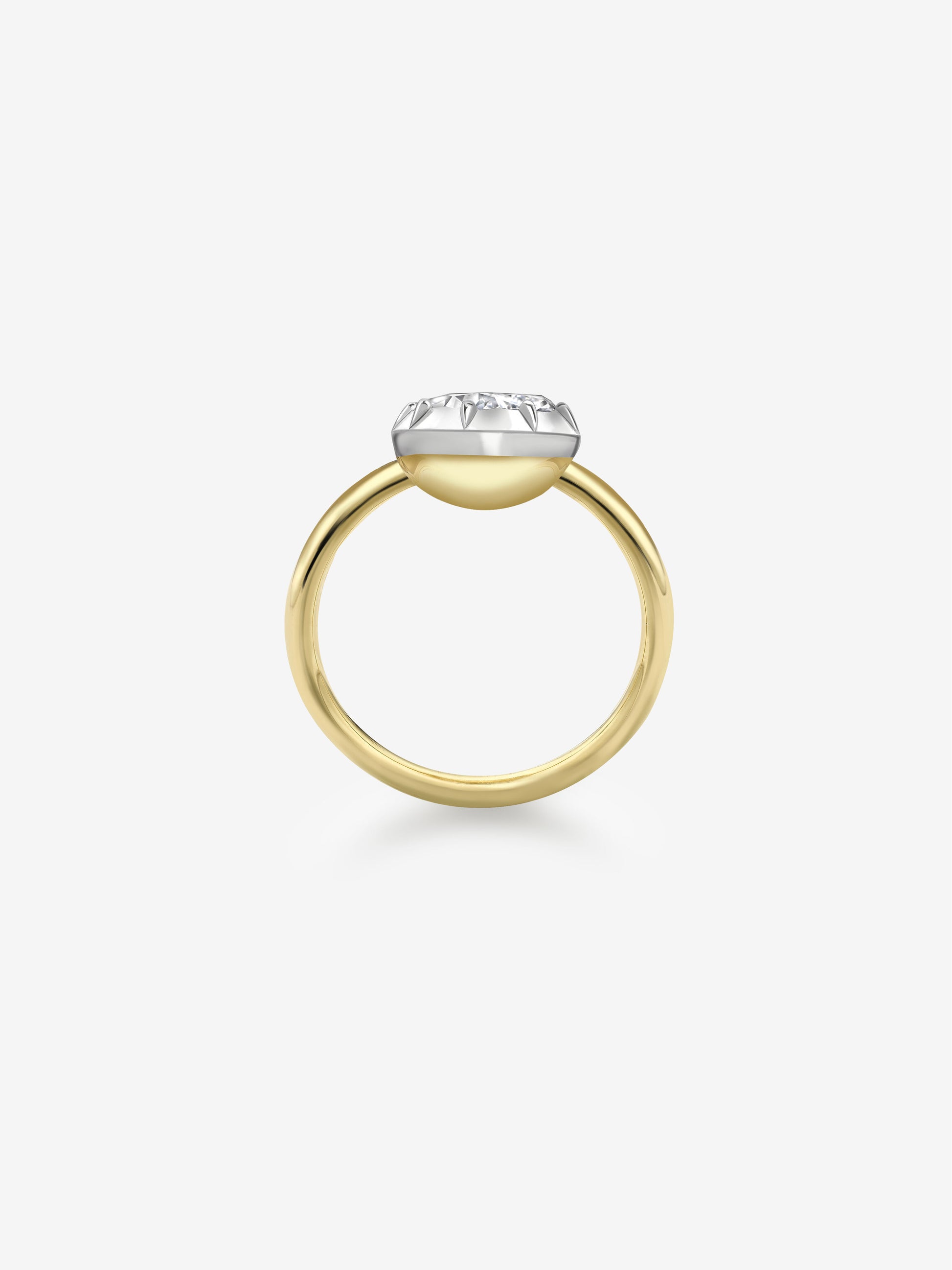 2.02ct Titled Pear Diamond Button Back Ring View 4