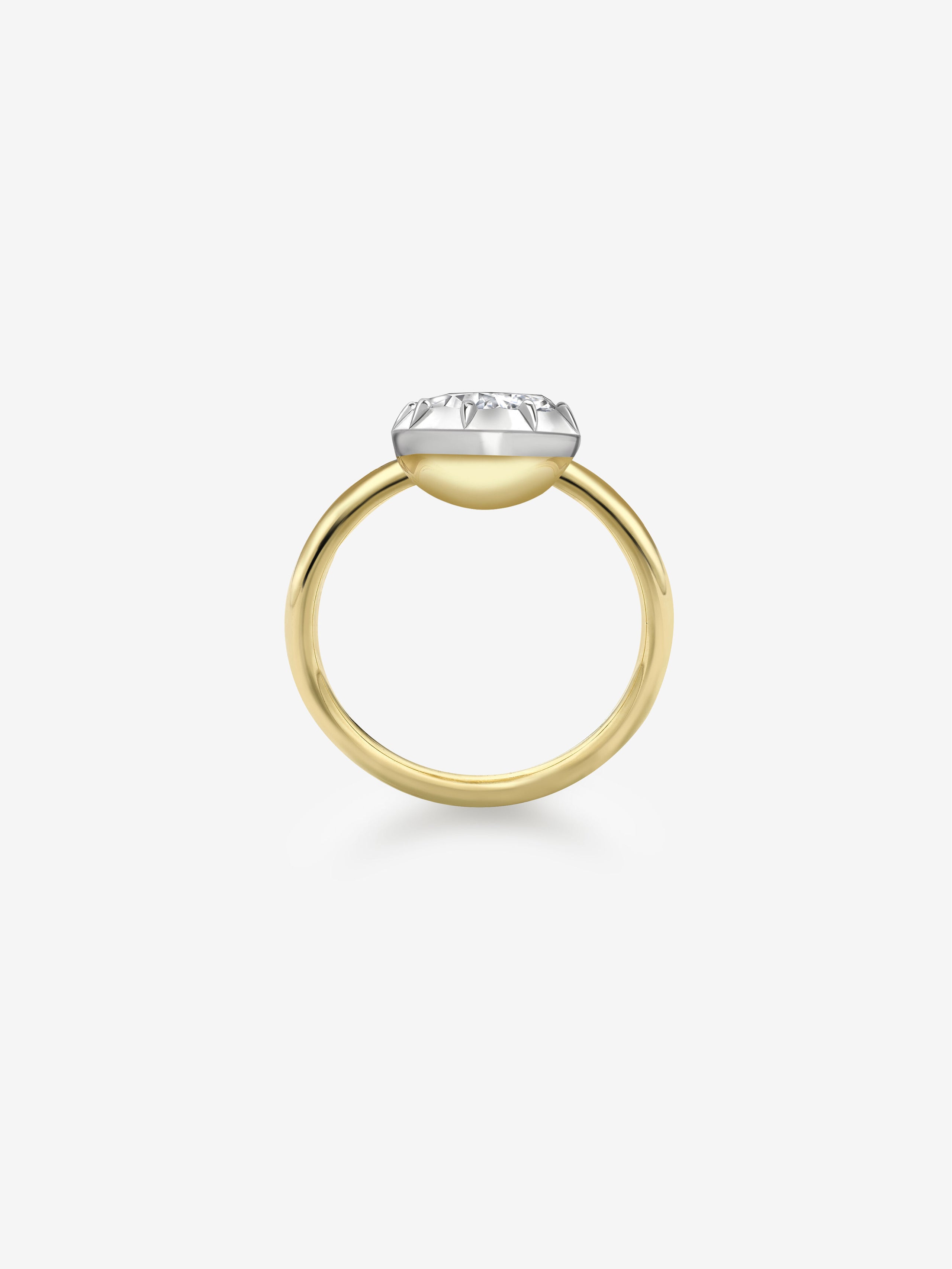 2.02ct Titled Pear Diamond Button Back Ring View 4
