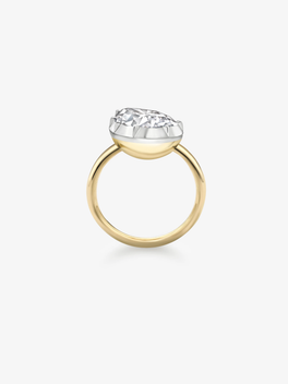 6.01ct Tilted Pear Diamond Button Back Ring
