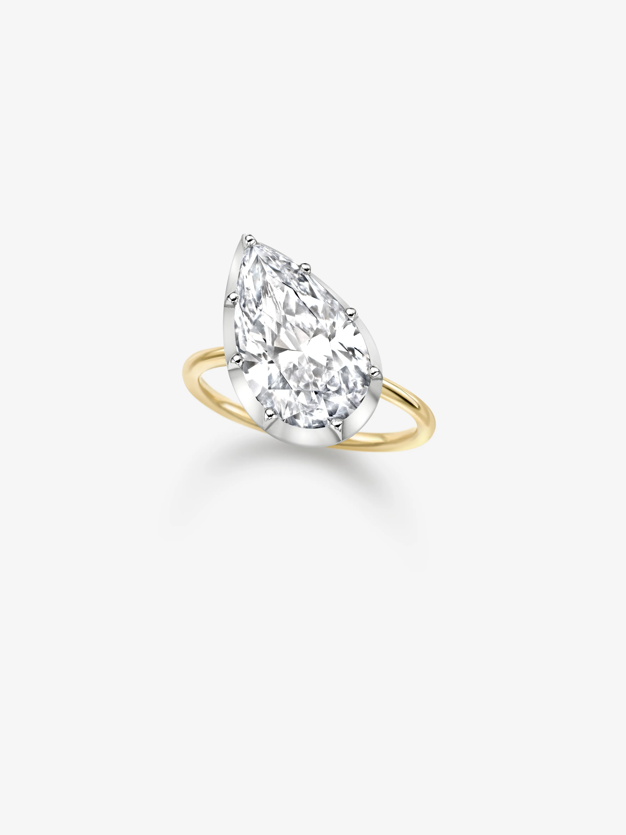 6.01ct Tilted Pear Diamond Button Back Ring View 2