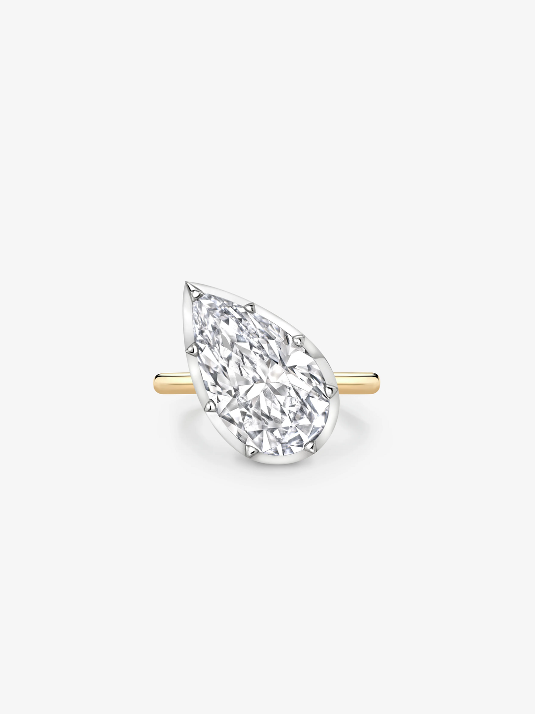 6.01ct Tilted Pear Diamond Button Back Ring  View 1