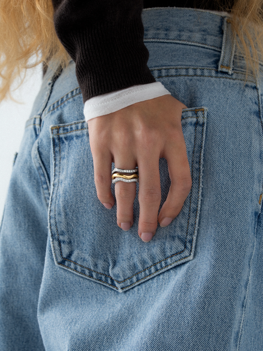 Carmela Gold Spaghetti Hoop Band View 3