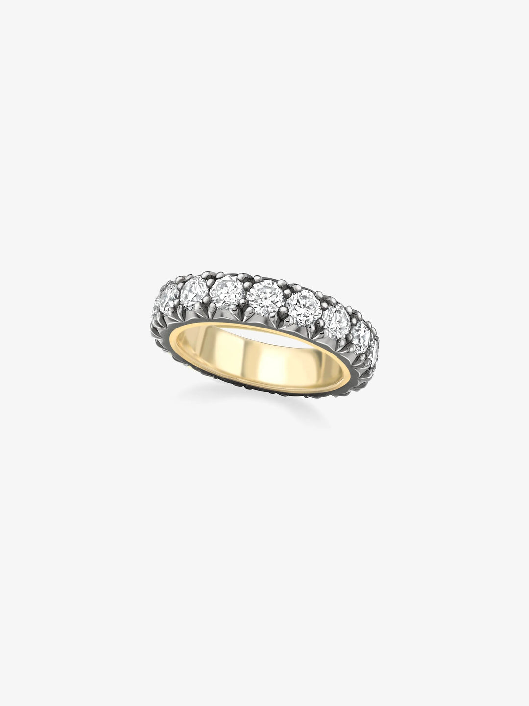 Large Cut-Down Blackened Gold Band  View 1