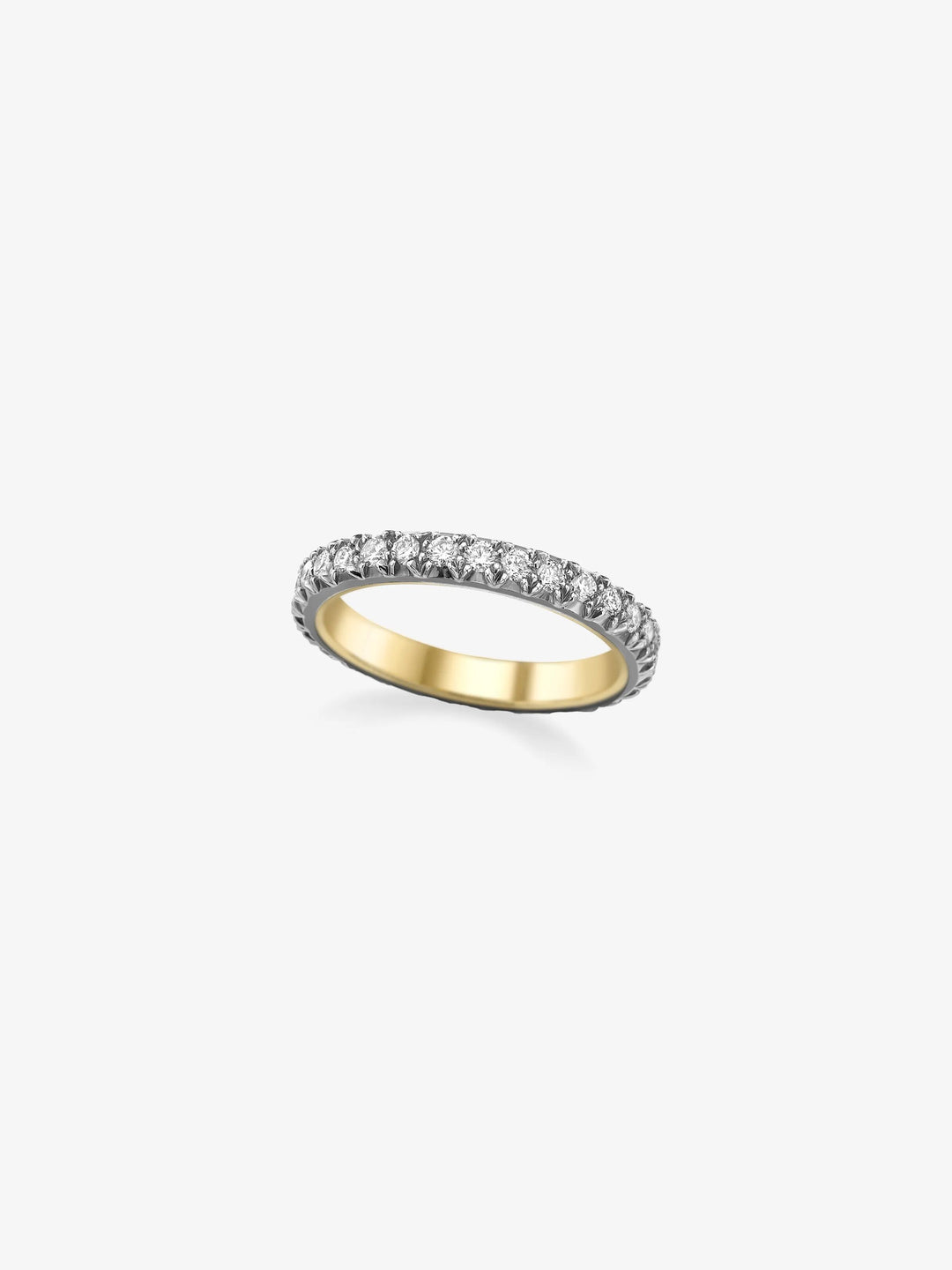 Small Cut-Down Blackened Gold Band  View 1