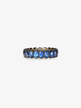 Oval Sapphire Millegrain Eternity Band