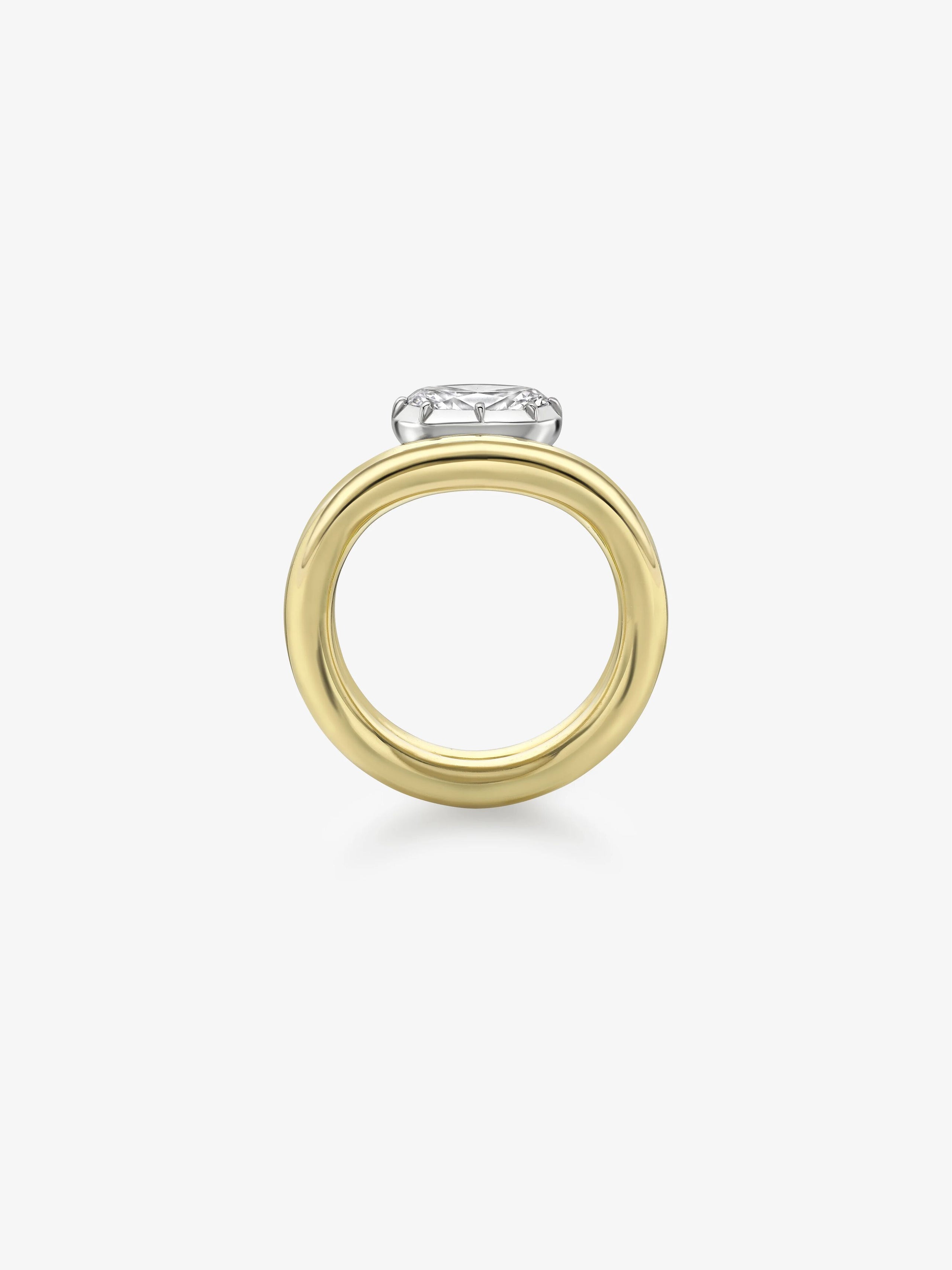 Oval Wave Diamond Ring View 4