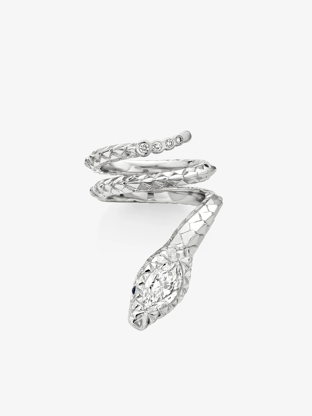 0.90ct Diamond White Gold Snake Ring  View 1