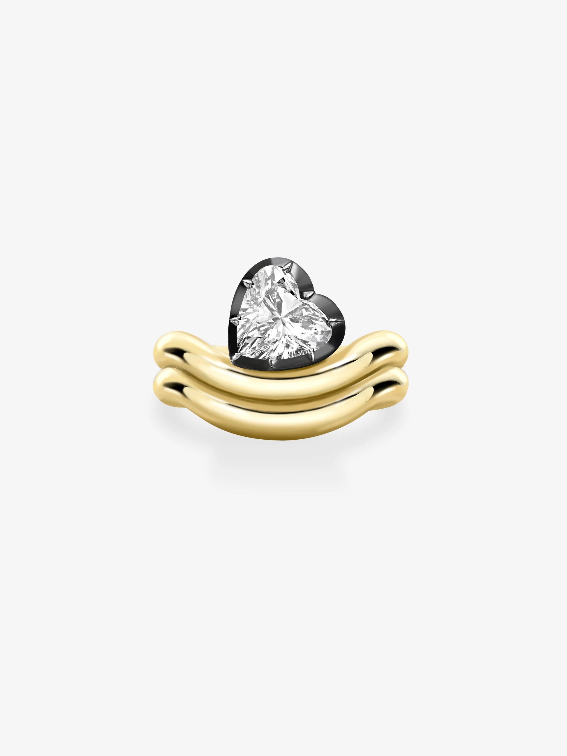 1.68ct Tilted Heart-Shaped Diamond Wave Ring View 1