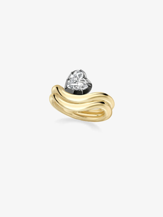 1.68ct Tilted Heart-Shaped Diamond Wave Ring View 2