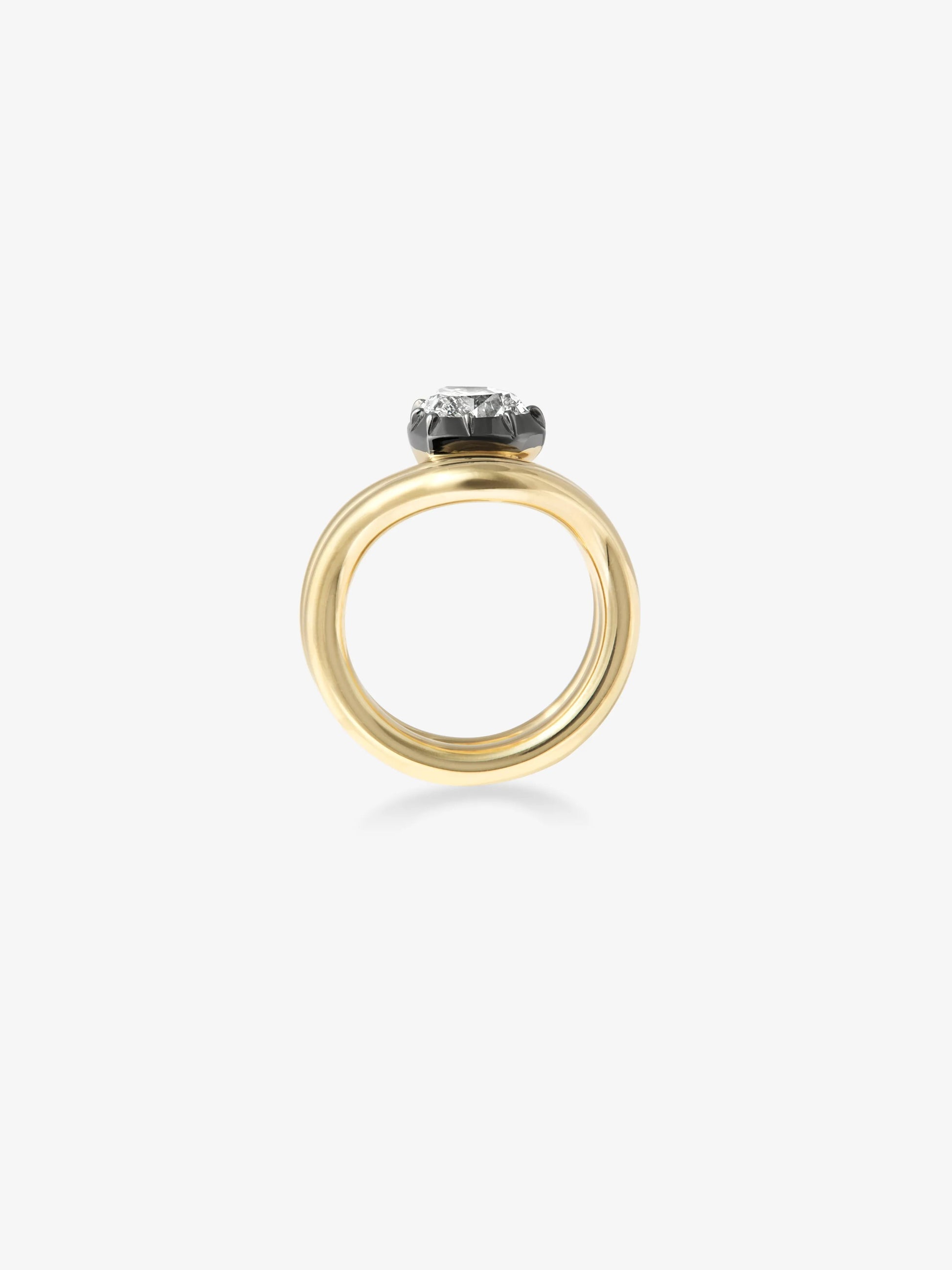 1.68ct Tilted Heart-Shaped Diamond Wave Ring View 4