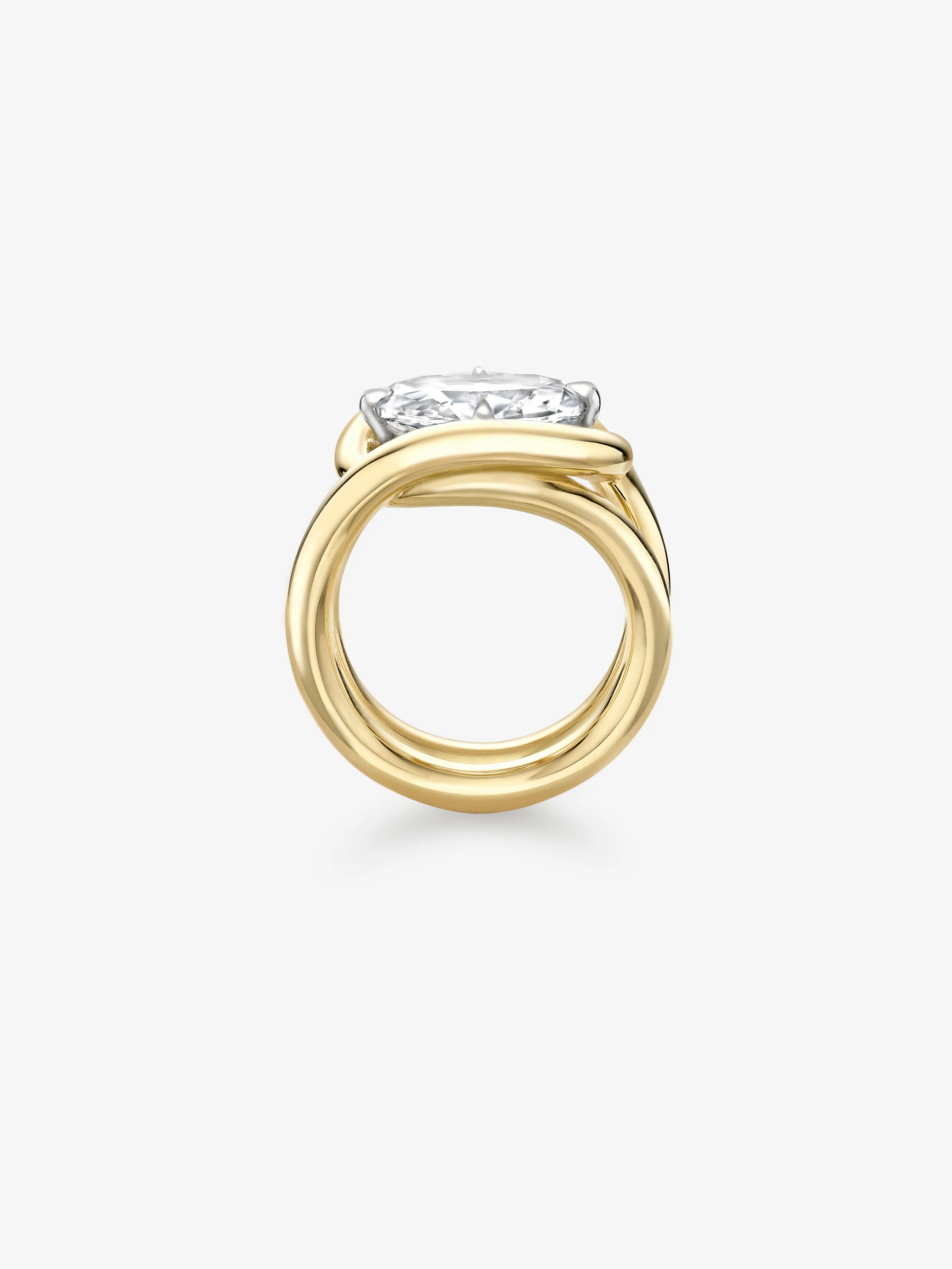 Twisted Gold 3.01ct Oval Diamond Ring View 3