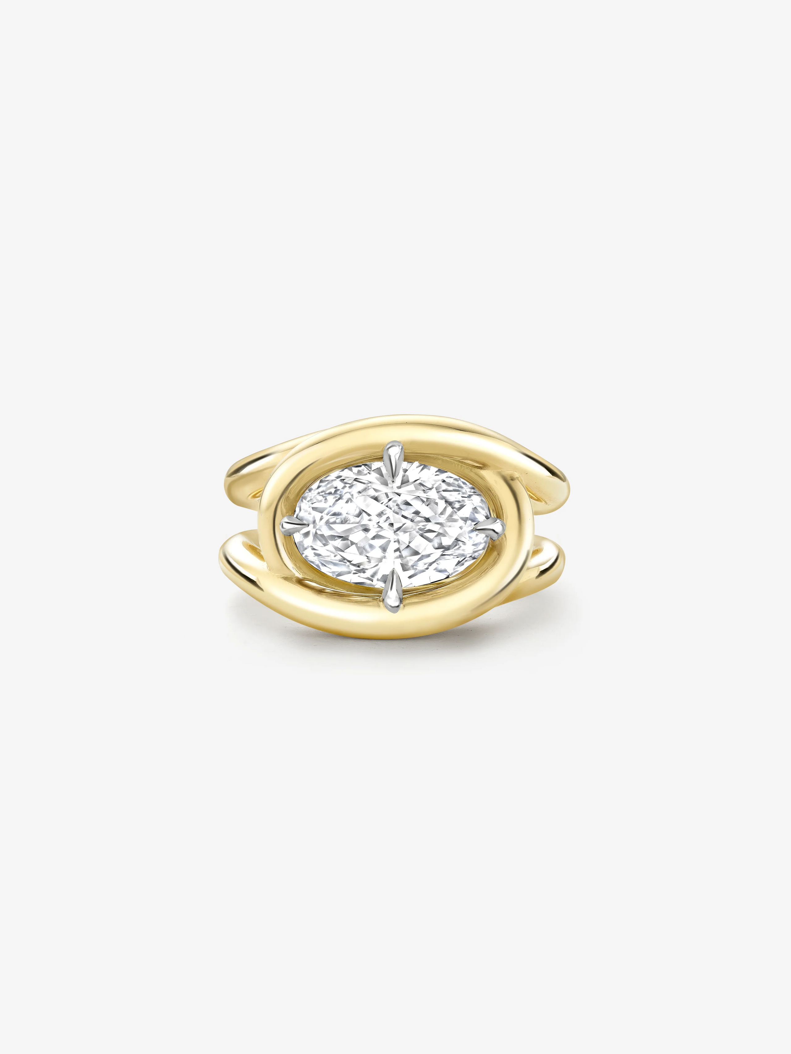 Twisted Gold 3.01ct Oval Diamond Ring View 1