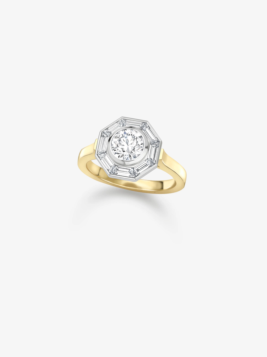 0.90ct Diamond Halo Ring View 2