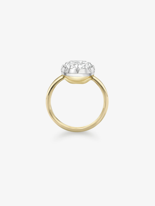 5.15ct North-South Cushion Cut Diamond Button Back Ring View 4