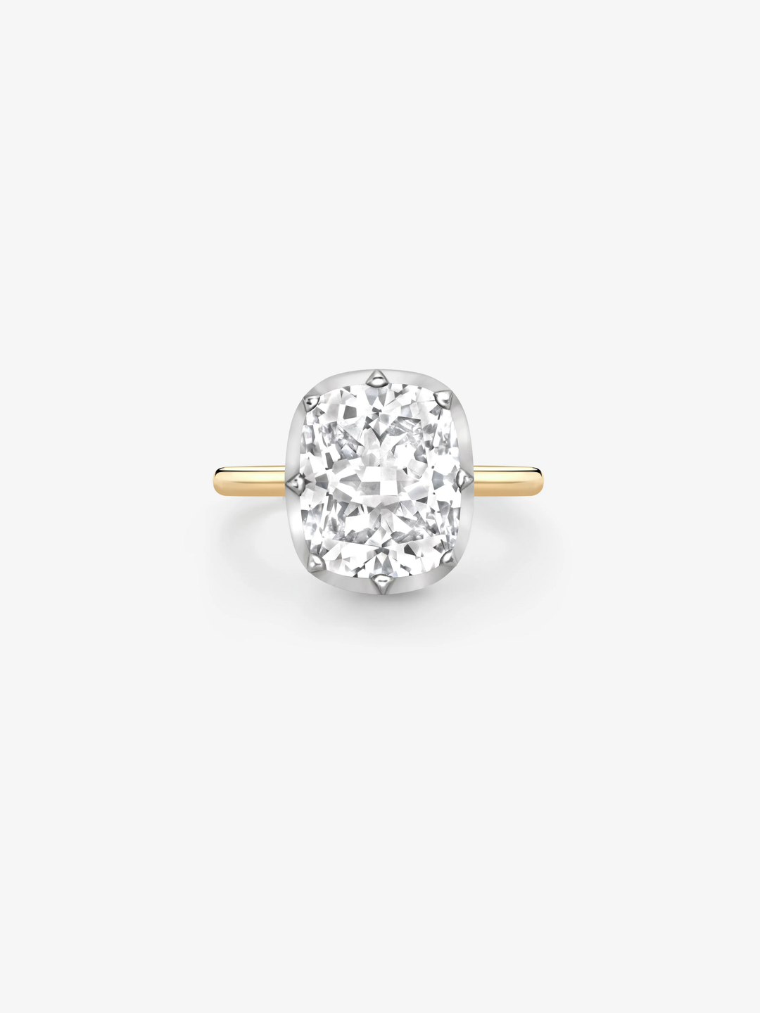 5.15ct North-South Cushion Cut Diamond Button Back Ring  View 1