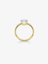 1.50ct Emerald Cut Diamond & White Gold Button Back Ring