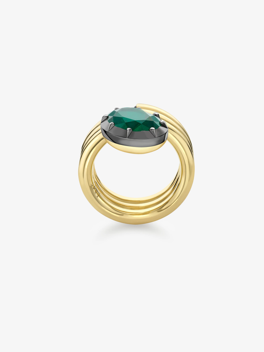 4.13ct Oval Emerald Coil Ring View 2