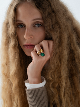 4.13ct Oval Emerald Coil Ring