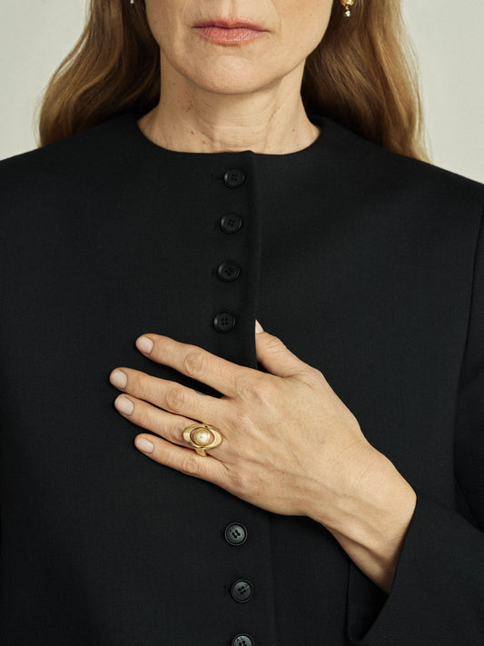 Orbit Golden South Sea Pearl Ring View 3