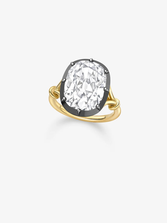 Georgian Loop 6.08ct Cushion Diamond Ring View 2