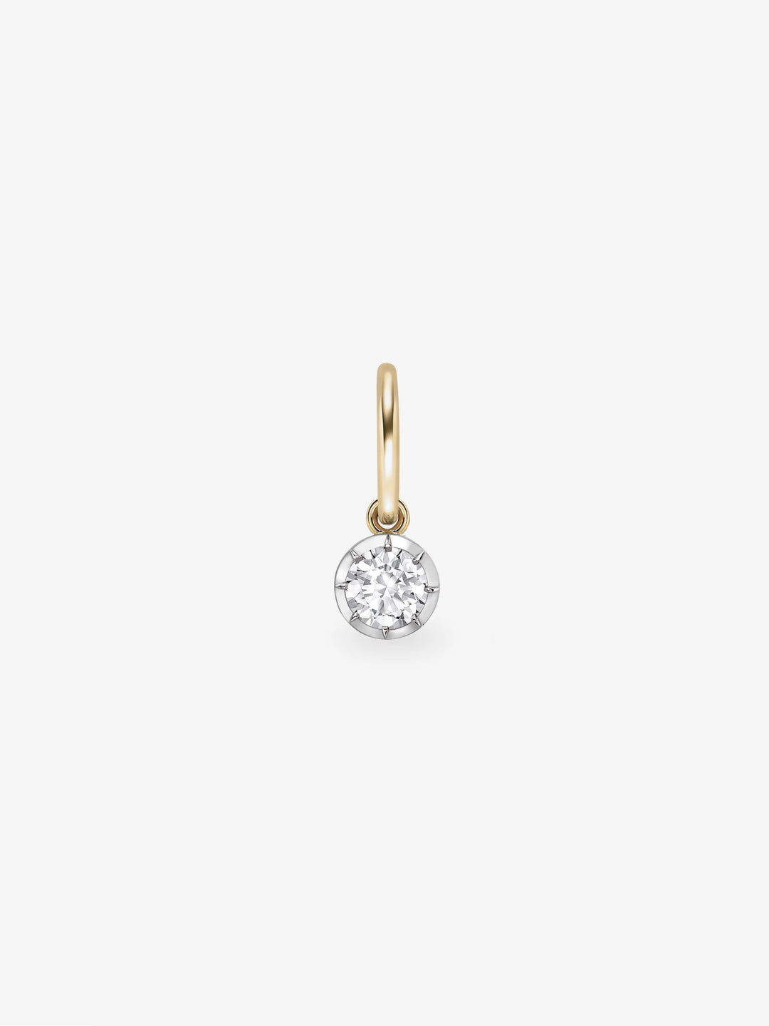 0.70ct Diamond & White Gold Single Gypset Hoop Earring  View 1