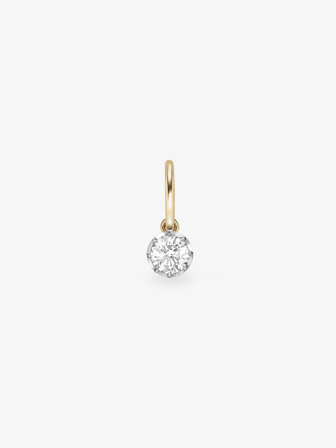 0.90ct Diamond & White Gold Single Gypset Hoop Earring  View 1