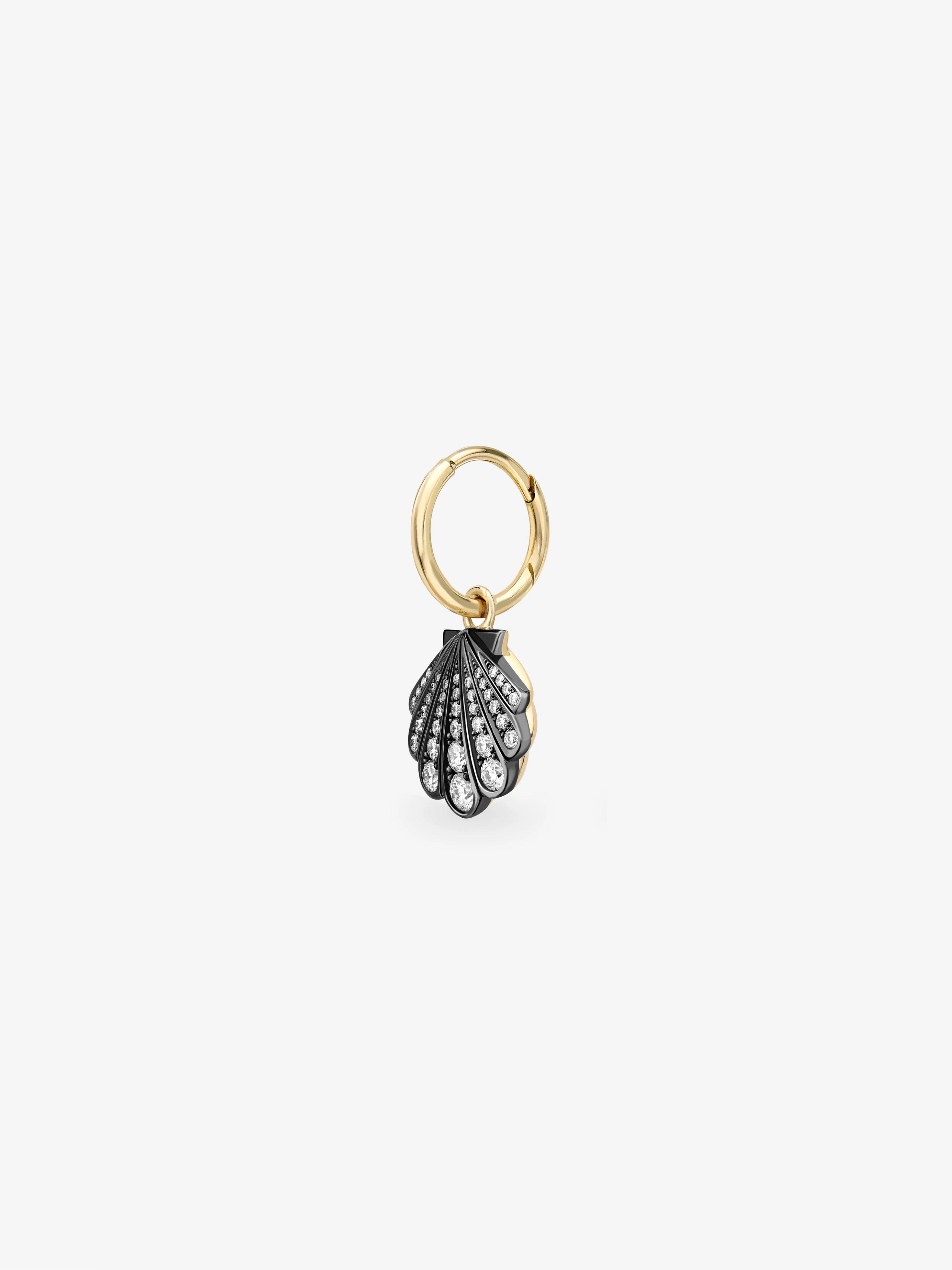 Beaches Mini Diamond Shell Single Gypset Hoop Earring View 2